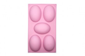 Molde silicona 5 huevos Pascua lisos grandes